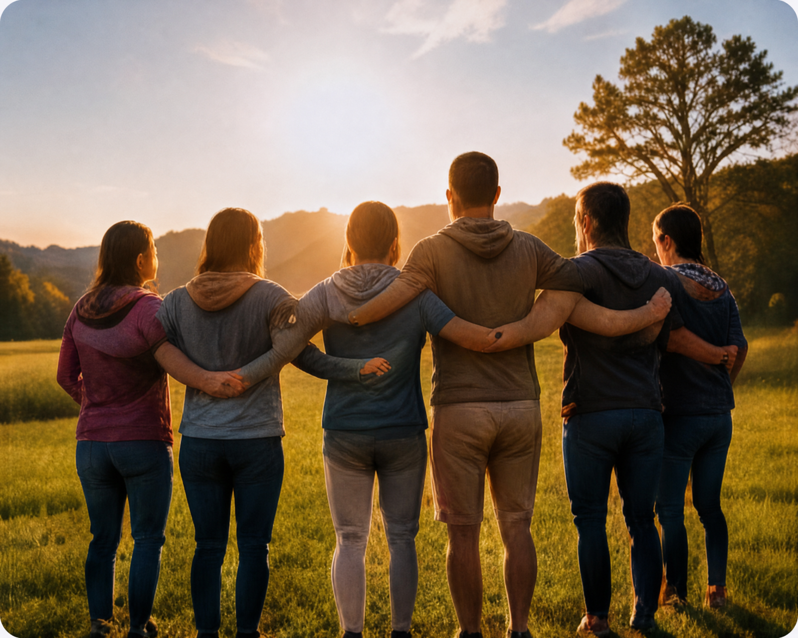 Group of people standing together outdoors